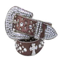 WHOLESALE WESTERN CROSS AND STONE STUDDED BELT